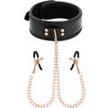 BEGME - COLLIER ÉDITION NOIRE AVEC PINCES À TÉTONS DOUBLÉES EN NÉOPRÈNE