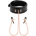 BEGME - COLLIER ÉDITION NOIRE AVEC PINCES À TÉTONS DOUBLÉES EN NÉOPRÈNE