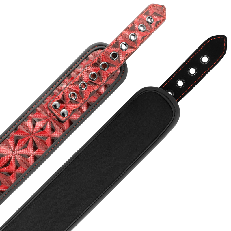 BEGME - COLLIER ÉDITION ROUGE AVEC PINCES À TÉTONS ET DOUBLURE EN NÉOPRÈNE