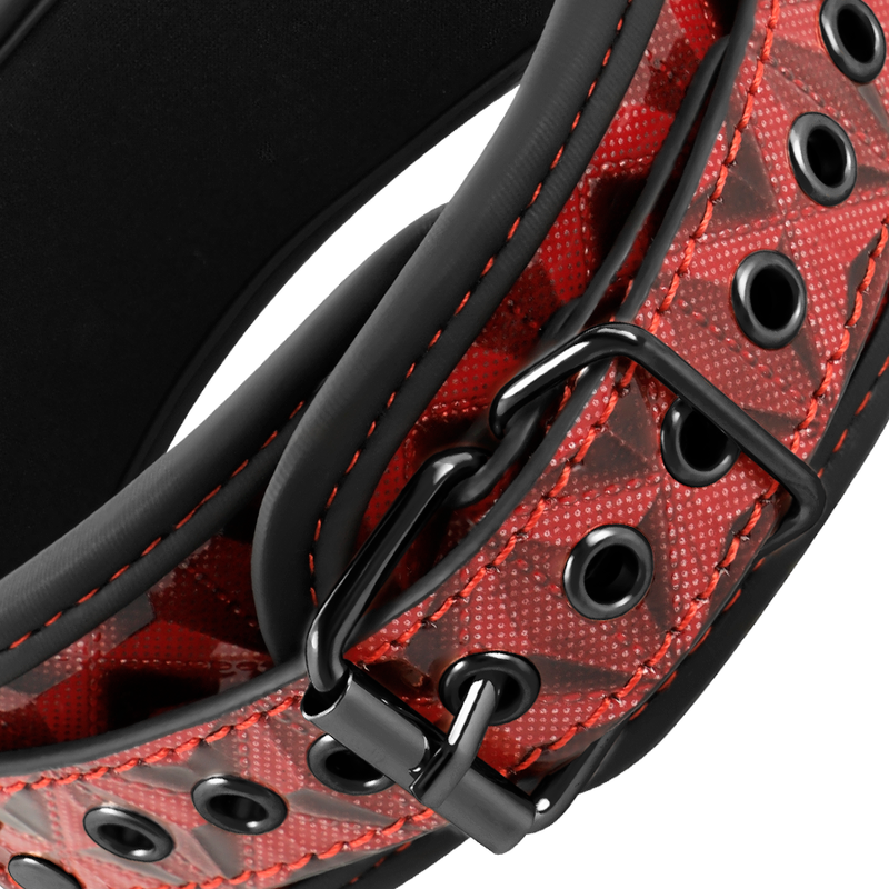 BEGME - COLLIER ÉDITION ROUGE AVEC PINCES À TÉTONS ET DOUBLURE EN NÉOPRÈNE