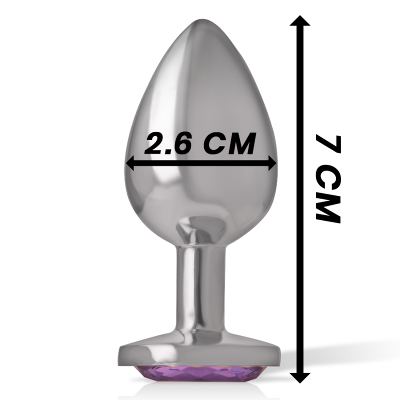INTENSE - PLUG ANAL EN MÉTAL D'ALUMINIUM AVEC CRISTAL VIOLET TAILLE S
