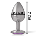 INTENSE - PLUG ANAL EN MÉTAL D'ALUMINIUM AVEC CRISTAL VIOLET TAILLE S