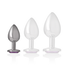 INTENSE - PLUG ANAL EN MÉTAL D'ALUMINIUM AVEC CRISTAL VIOLET TAILLE S