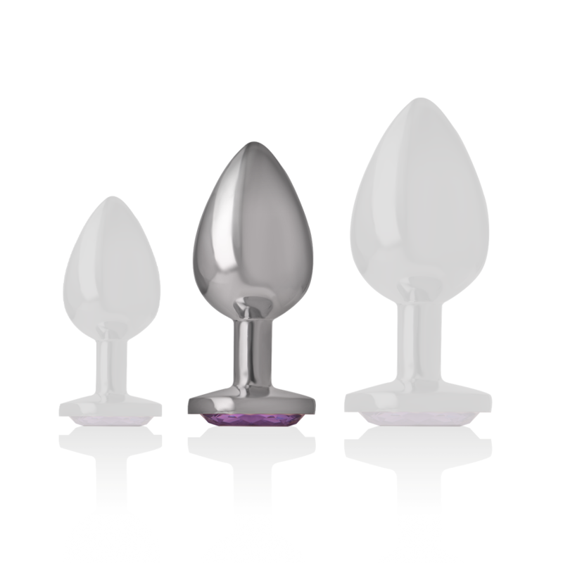 INTENSE - PLUG ANAL EN MÉTAL D'ALUMINIUM AVEC CRISTAL VIOLET TAILLE M