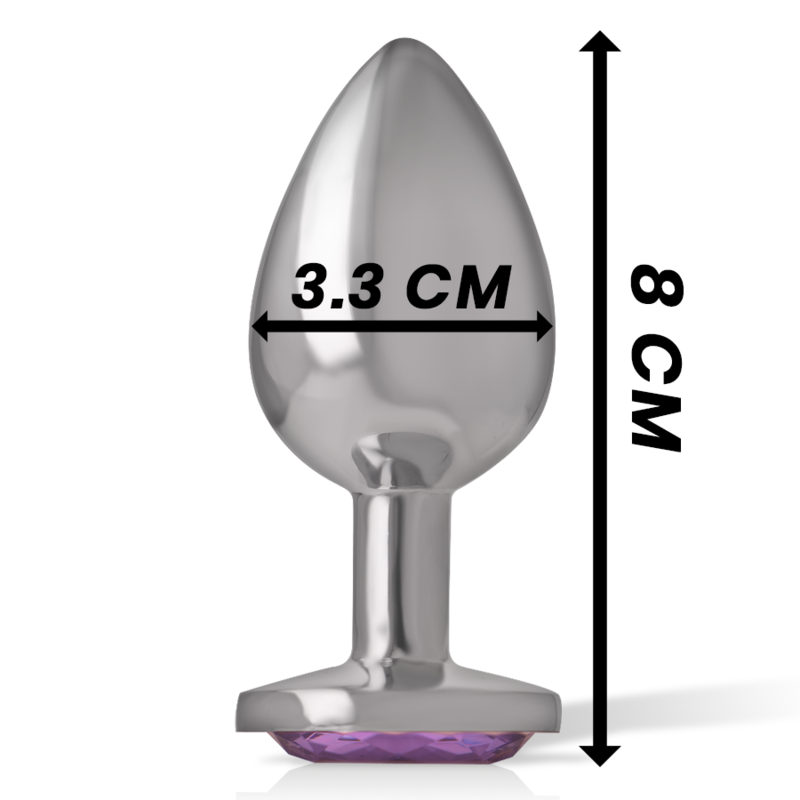 INTENSE - PLUG ANAL EN MÉTAL D'ALUMINIUM AVEC CRISTAL VIOLET TAILLE M