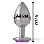 INTENSE - PLUG ANAL EN MÉTAL D'ALUMINIUM AVEC CRISTAL VIOLET TAILLE M