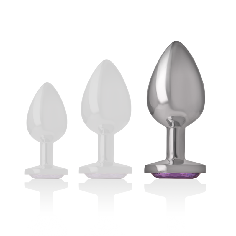 INTENSE - PLUG ANAL EN MÉTAL D'ALUMINIUM AVEC CRISTAL VIOLET TAILLE L