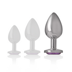 INTENSE - PLUG ANAL EN MÉTAL D'ALUMINIUM AVEC CRISTAL VIOLET TAILLE L