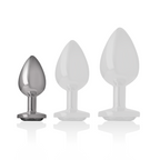 INTENSE - PLUG ANAL EN MÉTAL D'ALUMINIUM AVEC CRISTAL NOIR TAILLE S
