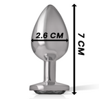 INTENSE - PLUG ANAL EN MÉTAL D'ALUMINIUM AVEC CRISTAL NOIR TAILLE S