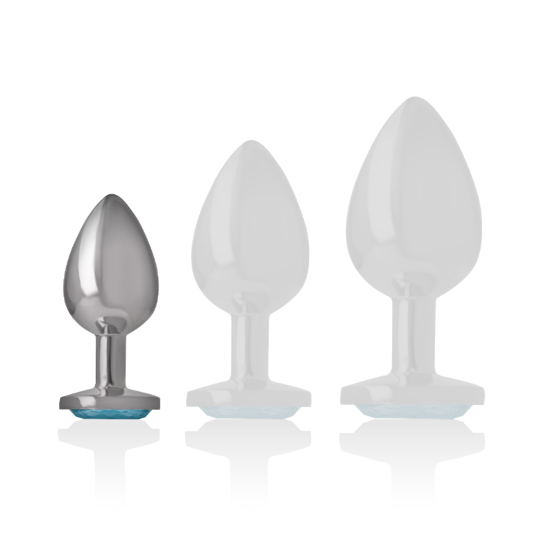 INTENSE - PLUG ANAL EN MÉTAL D'ALUMINIUM AVEC CRISTAL BLEU TAILLE S