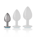 INTENSE - PLUG ANAL EN MÉTAL D'ALUMINIUM AVEC CRISTAL BLEU TAILLE S