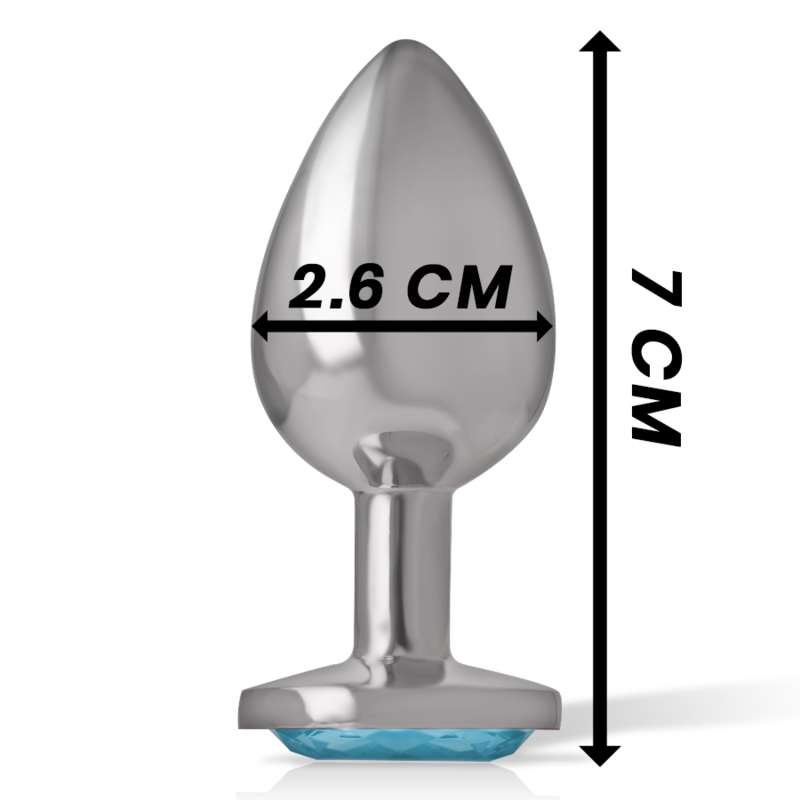 INTENSE - PLUG ANAL EN MÉTAL D'ALUMINIUM AVEC CRISTAL BLEU TAILLE S
