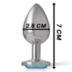INTENSE - PLUG ANAL EN MÉTAL D'ALUMINIUM AVEC CRISTAL BLEU TAILLE S