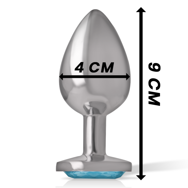 INTENSE - PLUG ANAL EN MÉTAL D'ALUMINIUM AVEC CRISTAL BLEU TAILLE L