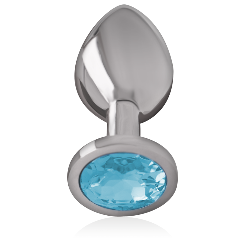INTENSE - PLUG ANAL EN MÉTAL D'ALUMINIUM AVEC VERRE BLEU TAILLE M