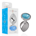 INTENSE - PLUG ANAL EN MÉTAL D'ALUMINIUM AVEC CRISTAL BLEU TAILLE L