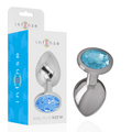 INTENSE - PLUG ANAL EN MÉTAL D'ALUMINIUM AVEC VERRE BLEU TAILLE M