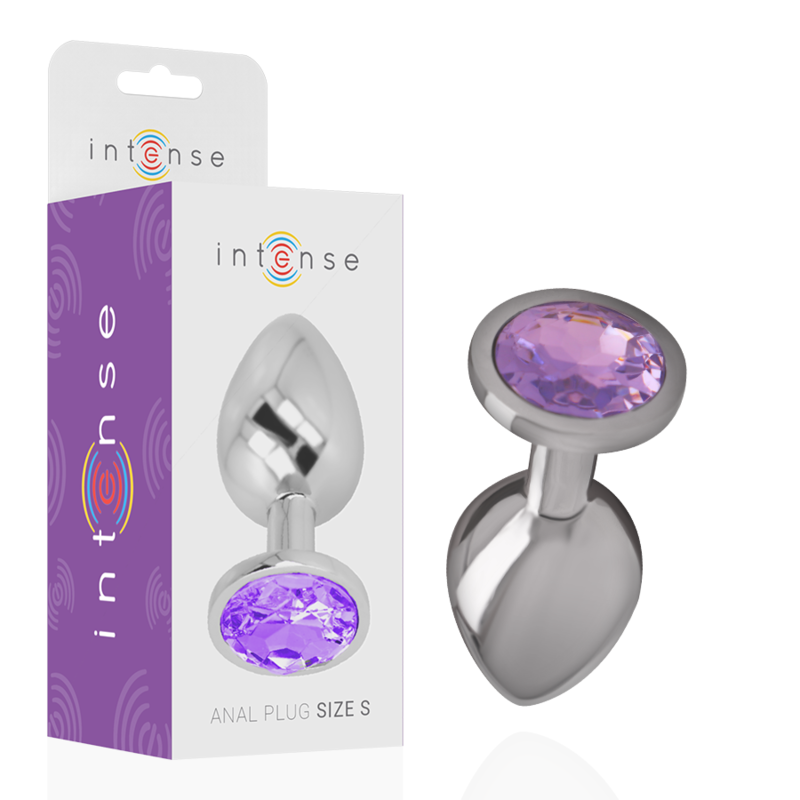 INTENSE - PLUG ANAL EN MÉTAL D'ALUMINIUM AVEC CRISTAL VIOLET TAILLE L