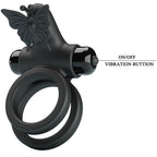 PRETTY LOVE - ANNEAU VIBRANT DOUBLE AVEC STIMULATEUR NOIR