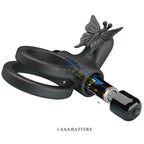 PRETTY LOVE - ANNEAU VIBRANT DOUBLE AVEC STIMULATEUR NOIR