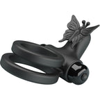 PRETTY LOVE - ANNEAU VIBRANT DOUBLE AVEC STIMULATEUR NOIR