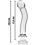 SÉRIE NEBULA PAR IBIZA - MODÈLE DILDO 18 EN VERRE BOROSILICATÉ CLAIR 18,5 CM -O- 3,5 CM