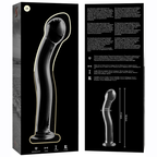 SÉRIE NEBULA PAR IBIZA - MODÈLE DILDO 18 EN VERRE BOROSILICATÉ CLAIR 18,5 CM -O- 3,5 CM