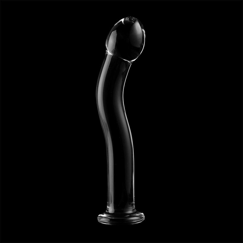 SÉRIE NEBULA PAR IBIZA - MODÈLE DILDO 18 EN VERRE BOROSILICATÉ CLAIR 18,5 CM -O- 3,5 CM