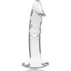 SÉRIE NEBULA D'IBIZA - MODÈLE 19 GODEMICHET EN VERRE BOROSILICATÉ TRANSPARENT 18.5 CM -Ø- 4 CM
