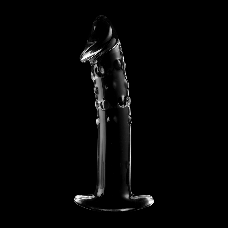 SÉRIE NEBULA D'IBIZA - MODÈLE 19 GODEMICHET EN VERRE BOROSILICATÉ TRANSPARENT 18.5 CM -Ø- 4 CM