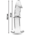 SÉRIE NEBULA D'IBIZA - MODÈLE 19 GODEMICHET EN VERRE BOROSILICATÉ TRANSPARENT 18.5 CM -Ø- 4 CM