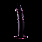 NEBULA SERIES BY IBIZA - MODÈLE 19 GODEMICHET VERRE BOROSILICATE ROSE 18.5 CM -Ø- 4 CM
