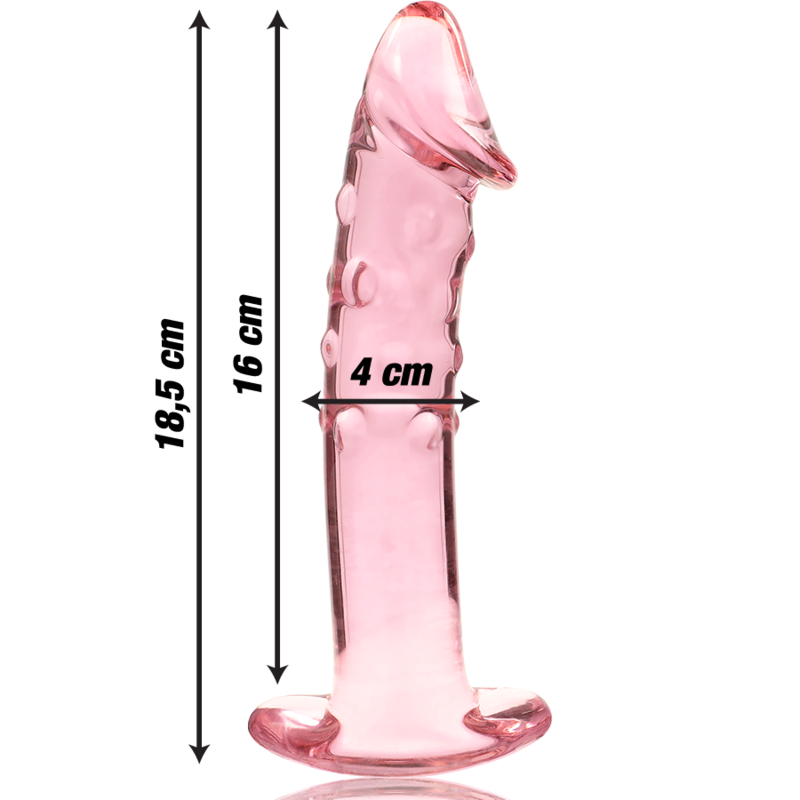 NEBULA SERIES BY IBIZA - MODÈLE 19 GODEMICHET VERRE BOROSILICATE ROSE 18.5 CM -Ø- 4 CM