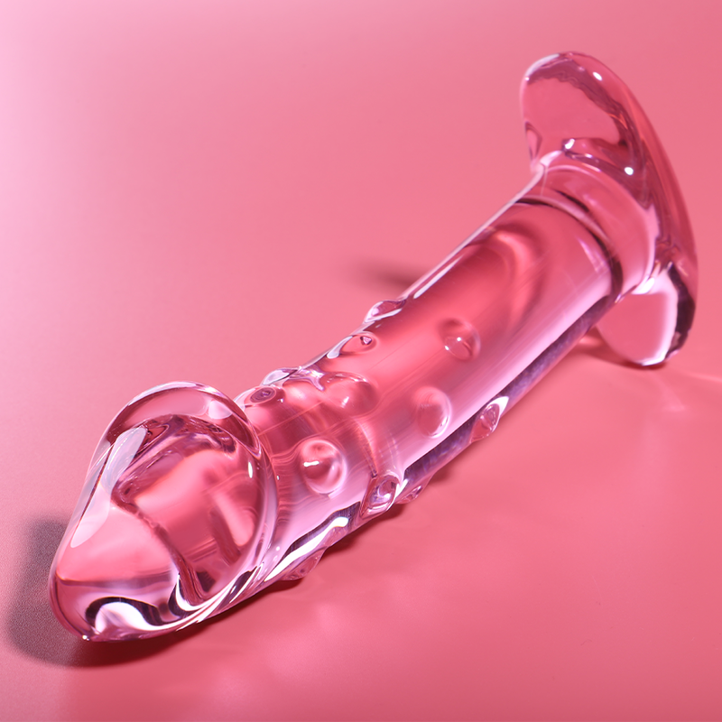 NEBULA SERIES BY IBIZA - MODÈLE 19 GODEMICHET VERRE BOROSILICATE ROSE 18.5 CM -Ø- 4 CM