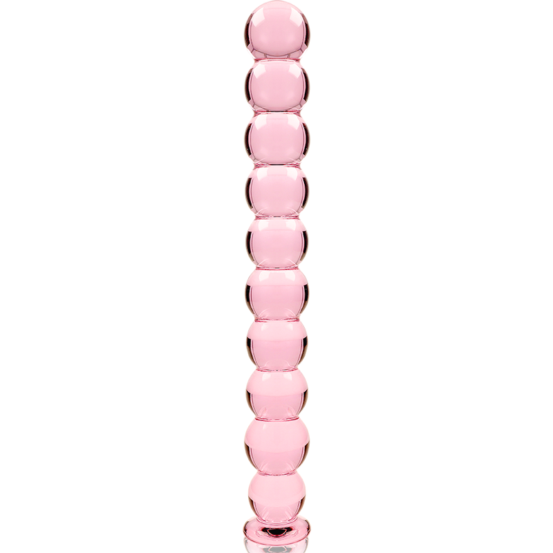 SÉRIE NEBULA PAR IBIZA - MODÈLE 22 GODEMICHET VERRE BOROSILICATE ROSE 21,5 CM -O- 2,5 CM