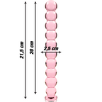 SÉRIE NEBULA PAR IBIZA - MODÈLE 22 GODEMICHET VERRE BOROSILICATE ROSE 21,5 CM -O- 2,5 CM