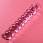 SÉRIE NEBULA PAR IBIZA - MODÈLE 22 GODEMICHET VERRE BOROSILICATE ROSE 21,5 CM -O- 2,5 CM