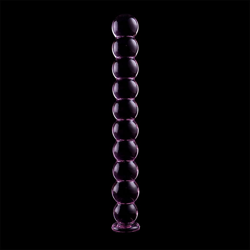 SÉRIE NEBULA PAR IBIZA - MODÈLE 22 GODEMICHET VERRE BOROSILICATE ROSE 21,5 CM -O- 2,5 CM