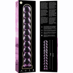 SÉRIE NEBULA PAR IBIZA - MODÈLE 22 GODEMICHET VERRE BOROSILICATE ROSE 21,5 CM -O- 2,5 CM
