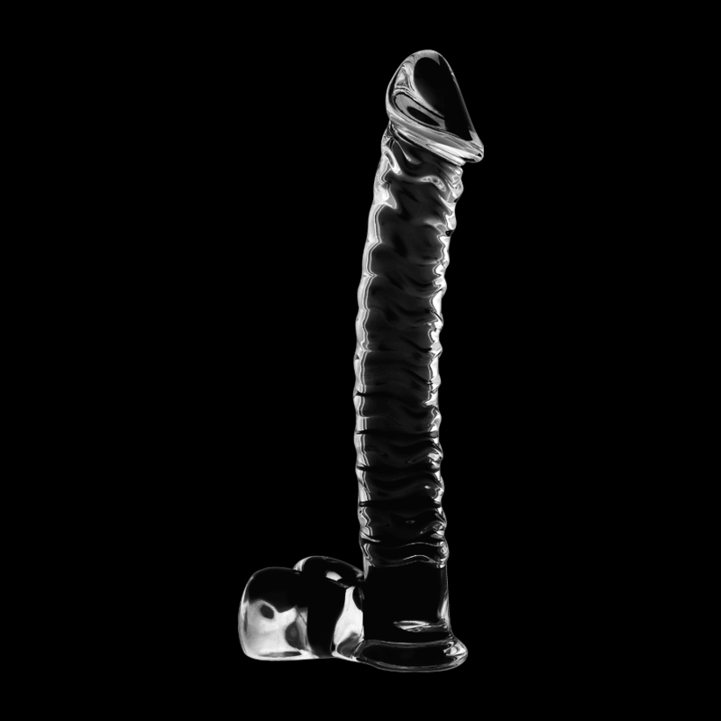 SÉRIE NEBULA PAR IBIZA - MODÈLE 23 GODEMICHET VERRE BOROSILICATE TRANSPARENT 21,5 CM -Ø- 4 CM