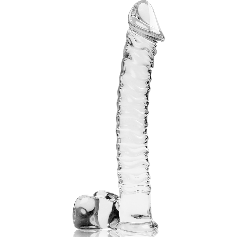 SÉRIE NEBULA PAR IBIZA - MODÈLE 23 GODEMICHET VERRE BOROSILICATE TRANSPARENT 21,5 CM -Ø- 4 CM