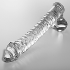 SÉRIE NEBULA PAR IBIZA - MODÈLE 23 GODEMICHET VERRE BOROSILICATE TRANSPARENT 21,5 CM -Ø- 4 CM