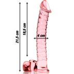 SÉRIE NEBULA D'IBIZA - MODÈLE 23 GODEMICHET VERRE BOROSILICATE ROSE 21,5 CM -Ø- 4 CM