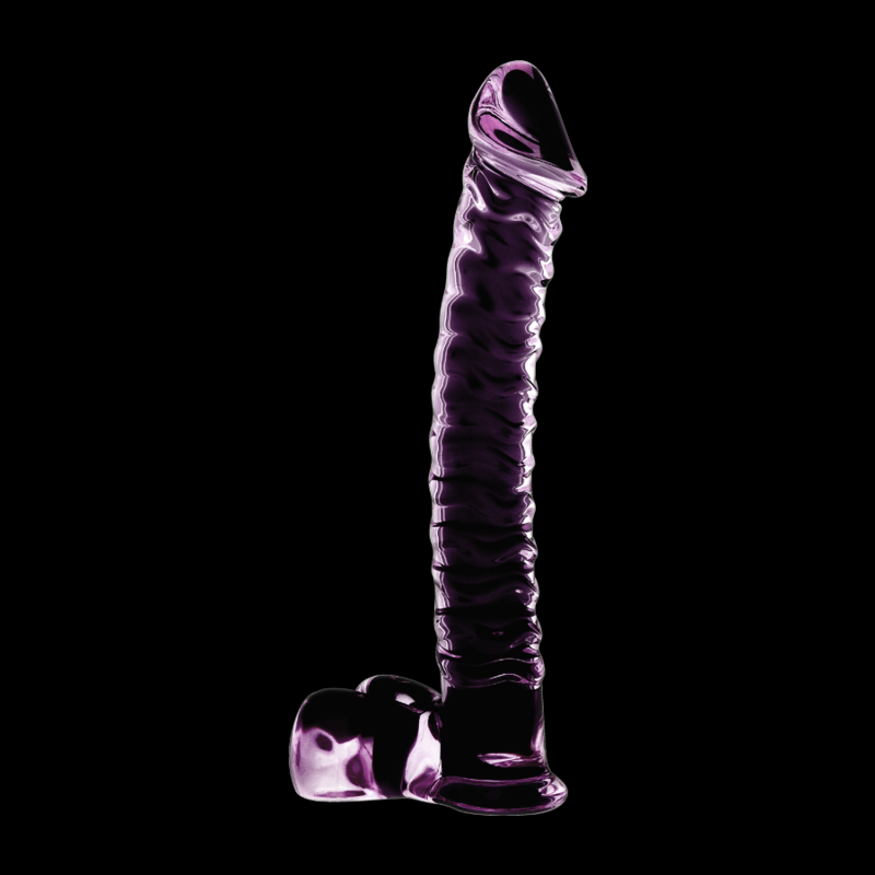 SÉRIE NEBULA D'IBIZA - MODÈLE 23 GODEMICHET VERRE BOROSILICATE ROSE 21,5 CM -Ø- 4 CM