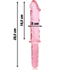 GAMME NEBULA PAR IBIZA - MODÈLE 24 DILDO VERRE BOROSILICATE ROSE 28,5 CM -Ø- 5 CM