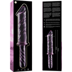 GAMME NEBULA PAR IBIZA - MODÈLE 24 DILDO VERRE BOROSILICATE ROSE 28,5 CM -Ø- 5 CM