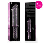 GAMME NEBULA PAR IBIZA - MODÈLE 24 DILDO VERRE BOROSILICATE ROSE 28,5 CM -Ø- 5 CM