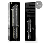 SÉRIE NEBULA PAR IBIZA - MODÈLE 24 DILDO EN VERRE BOROSILICATE TRANSPARENT 28,5 CM -O- 5 CM
