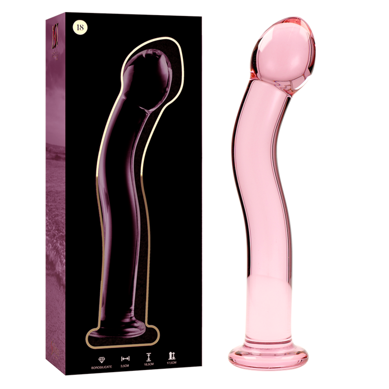 SÉRIE NEBULA PAR IBIZA - GODEMICHET EN VERRE BOROSILICATE ROSE 18,5 CM -Ø- 3,5 CM
